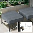 thumbnail image 4 of PARKWELL Outdoor Patio Ottoman Set of 2,Metal Seat Foot Rest Side Table with Luxury 5-Inch Thick Cushions for Front Porch Deck,Black/Dark Gray, 4 of 8