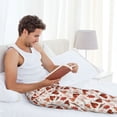 thumbnail image 5 of Gukieu Autumn Brown Butterfly Print Men's Home Trousers, Elastic Drawstring Home Pajamas Clothing Suitable for Adult Men-3X-Large, 5 of 6