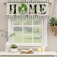 thumbnail image 2 of Rustic Home Curtain Valances for Windows, Kitchen Valance Window Treatments Panel 2 Pack, Eucalyptus Leaves Floral Wooden Buffalo Plaid Rod Pocket Short Curtains for Bathroom Bedroom 60 x 18 Inch, 2 of 8