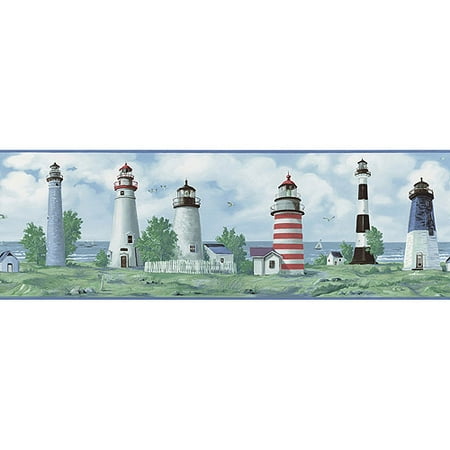 Blue Mountain Lighthouse Wallpaper Border, Scenic - Walmart.com