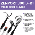 thumbnail image 3 of Zenport J0016-K1 Cultivator and Rake Garden Multi Tool Bundle, 3 of 7
