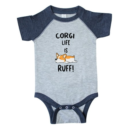 

Inktastic Corgi Life is Rough Gift Baby Boy or Baby Girl Bodysuit