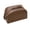 golden brown, variant on Genuine Cowhide Leather Litchi Grain Double-Zip Cosmetic Case, Women's Top-handle Storage Bag, Makeup Pouch