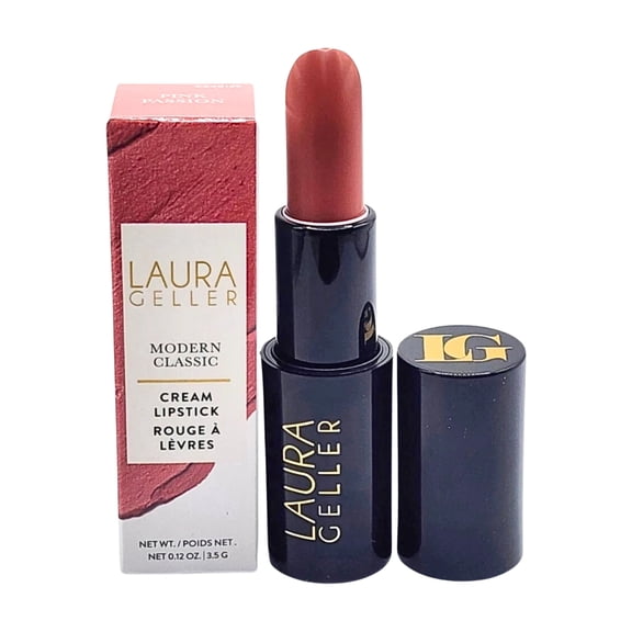 Laura Geller New York Modern Classic Cream Lipstick, Pink Passion, Rich Color Finish, Lightweight Cream Lip Color with Vitamin E, 0.12 oz