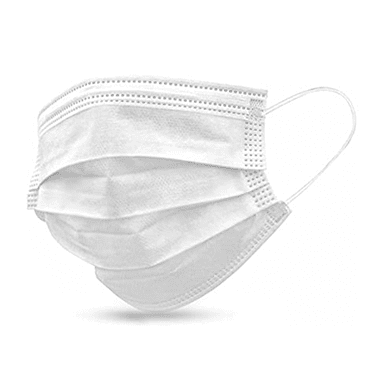 3-Ply White Disposable Face Mask with Ear Loops
