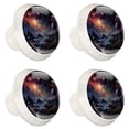 thumbnail image 2 of 4 Pcs Round White Knobs for Kitchen Cabinet Cupboard Dresser Bookcase Galaxy Drawer Pulls Handles Home Decor, 2 of 8