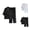 Black, variant on Mens Pajamas Set Loose Fit Kimono Yukata Spa Sauna Bathrobe and Pajama Pants 2 Piece Pjs Set Sleepwear