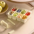 thumbnail image 7 of Divided Serving Tray with Lid and Handles 8 Compartments Snack Box Container Charcuterie Organizer Snackle Box Container for Candy,Nuts，Fruits,Snacks,3 Pack,Beige, 7 of 7