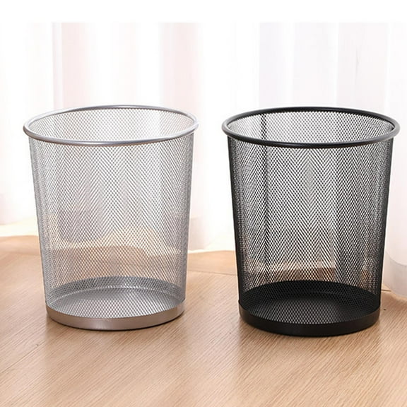 MXTPOV Metal Mesh Wastebasket Round Open Top Trash Can Small Space Living Trash Bin for Kitchen Bathroom Home Office Dorm Bedroom