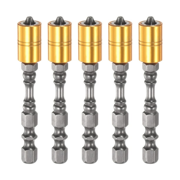 Uxcell 5mm PH2 Broca Phillips Magnética de 2.5" de Longitud para Herramientas de Destornillador Eléctrico, Paquete de 5