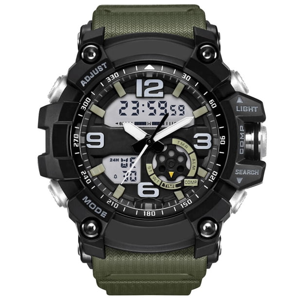 Reloj digital deportivo para hombres, relojes deportivos al aire libre con doble pantalla, reloj de pulsera resistente al agua con estilo para niños 50 kenally EL1063-01B
