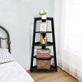 thumbnail image 5 of Hassch 5 Tier Corner Shelf Stand Wood Display Storage Home Furniture, Black, 5 of 8