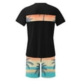 thumbnail image 4 of BiZtdJrK 2 Piece Outfits for Men Big and Tall Tshirt and Shorts Tracksuits Fashion Hawaiian Palm Trees Print Short Sleeve Tops and Shorts Summer Jogger Suits Black XXXL, 4 of 6