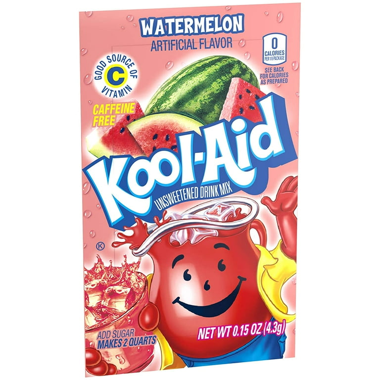 Kool-Aid, Soft Drink Mix Watermelon Unsweetened, 48 Pack - Walmart.com