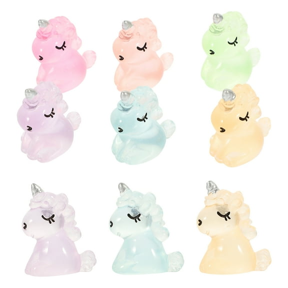 Glow in the Dark Unicorn Decor Adorable Resin Figurine for Decoration Assorted Color