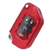 TANGSEN Flip Key Fob Case Red Soft TPU Protective Cover Compatible with Jeep Gladiator JT Sahara JLU 2020 2021 Wrangler