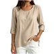thumbnail image 2 of Neewe Women's Casual 3/4 Sleeve T-Shirts Plain Round Neck Tunic Tops Basic Tees Blouses Loose Fit Pullover, 2 of 8