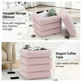 thumbnail image 3 of Korser Square Ottoman with Storage Set of 2,Upholstered Teddy Vanity Stool for Living Room,Bedroom,Pink, 3 of 6