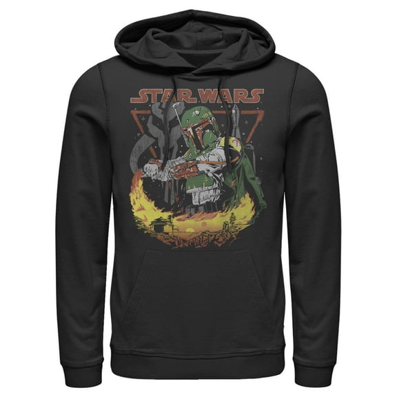 Men's Star Wars Boba Fett Tatooine  Pull Over Hoodie Black X Large