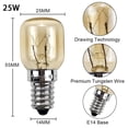 thumbnail image 1 of Paquete de 2, E14 T25 25W 120V Bombilla para horno Bombilla resistente al calor - Bombillas para microondas E14 120V Resistente al calor, 1 of 5