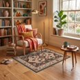 thumbnail image 3 of ODIKA 3'x5' Ultra-Soft Throw Mat, Dining Vintage Under Southwestern Boho Motifs Ornate Border Large None Washable, Bare feet friendly, Easy Care Indoor rug for Bedside, Vanity, 3 of 7