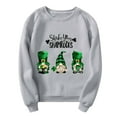 thumbnail image 4 of Bmisegm Sweat à Capuche Décontracté pour Femmes, Col Rond avec Manches, Imprimé Partiel de Quatre Feuilles, Gris m, 4 of 4