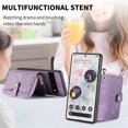 thumbnail image 2 of Allytech for Google Pixel 6 Case Cover, Detachable Crossbody Shoulder Strap Cards Slots Large Space Zipper Wallet Pocket Case Cover for Girls Women - Purple, 2 of 10