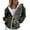 Green, variant on Bovemsi Sweatshirt for Women Solid Loose Jacket Long Sleeve Irregular Print Zipper Pullover Elegant Tops Blouse Zip Up Hoodie