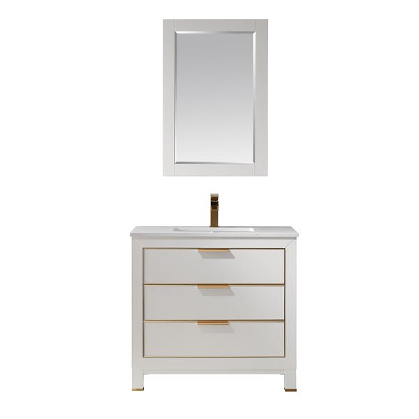 Altair Design Jackson 36" Single Bathroom Vanity Set in White and