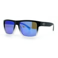 thumbnail image 5 of Mens Classic Suburb Urban Rectangular Sport Horn Rim Plastic Sunglasses Matte Black Clear - Blue Mirror, 5 of 8