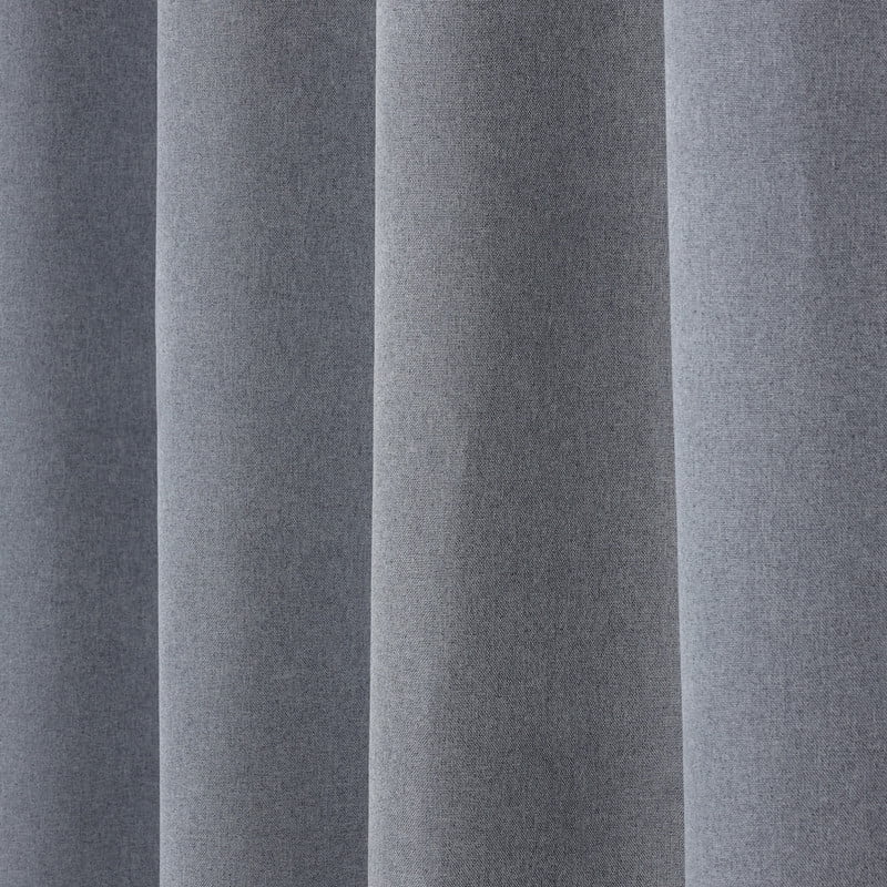 Superior Neal 100% Blackout Curtains Set of 2, Grommet Curtain Pannel Pair, Grney, 52"W x 84"L