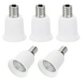 thumbnail image 1 of Adaptador de socket de luz Uxcell E17 a E26/E27, 5 piezas de soporte de lámpara para convertir la base de tornillo para bombilla halógena CFL, blanco, 1 of 5