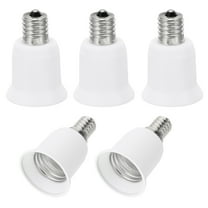 Uxcell E17 to E26/E27 Light Socket Adapter, 5pcs Lamp Holder Convert Screw Base for Halogen CFL Light Bulb, White