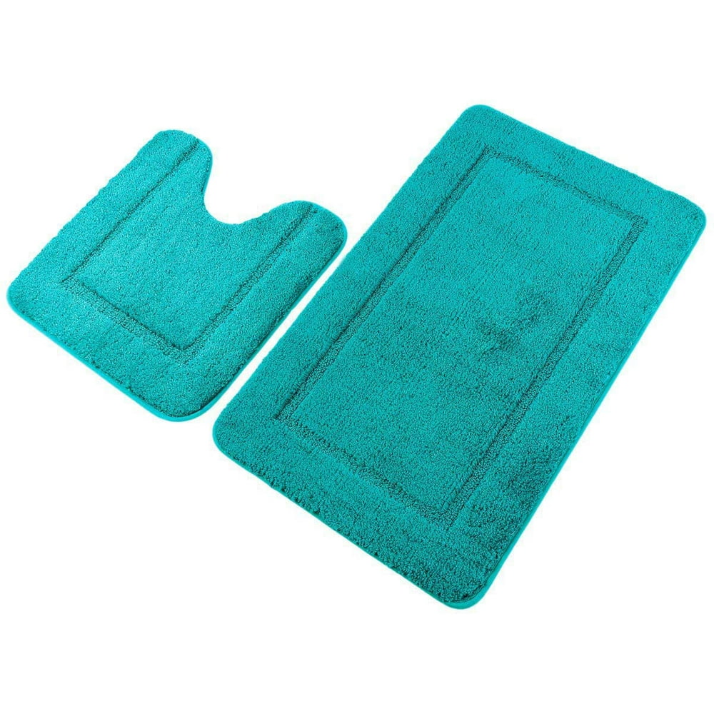 Homesta Turquoise Bath Rug Set 2 Piece 21" x 34"+20"x 20" Bathroom