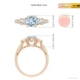 thumbnail image 4 of Angara Natural 0.72 Ct. Aquamarine with Diamond Classic Ring in 14K Rose Gold for Women (Ring Size: 3.5), 4 of 9