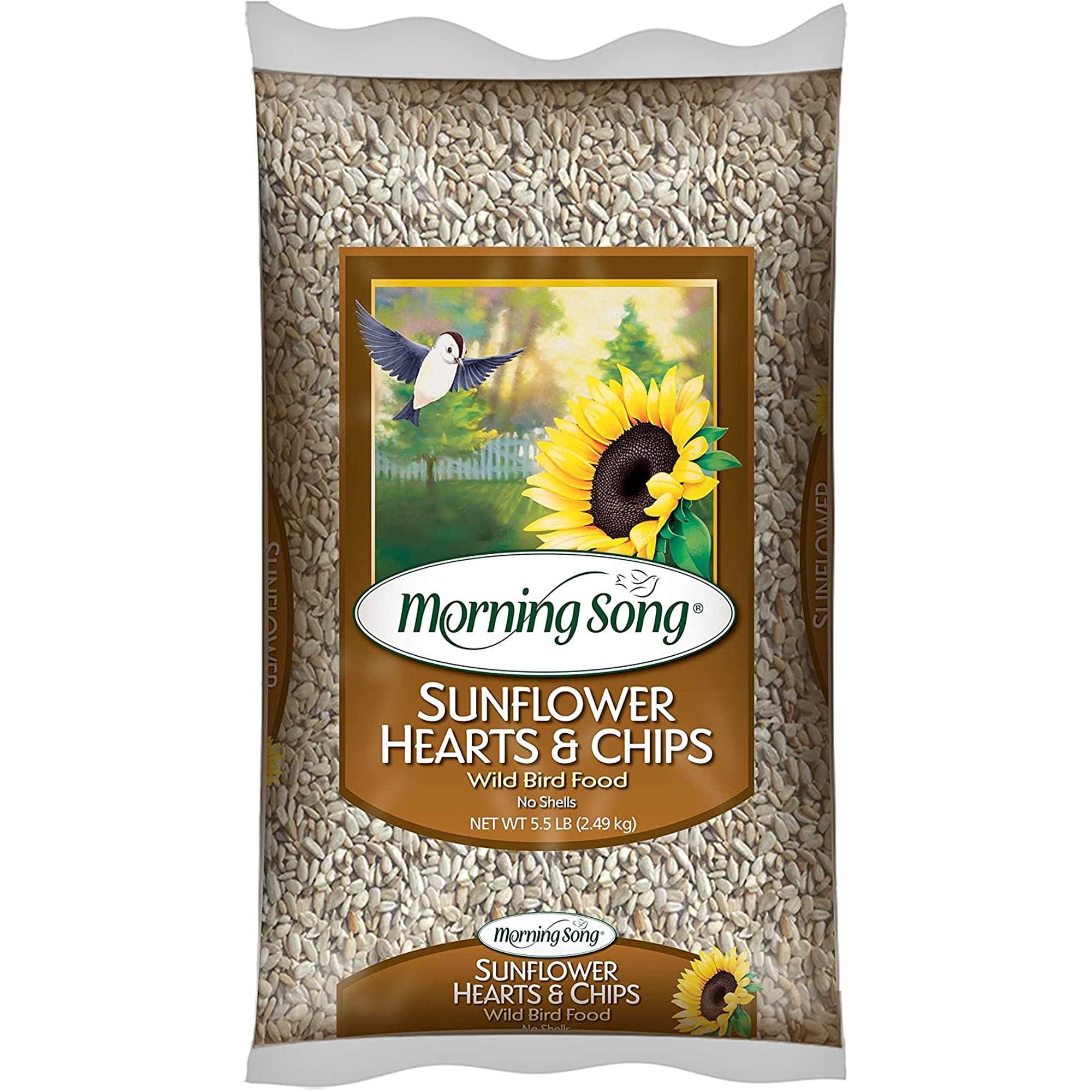 Morning Song Sunflower Hearts and Chips Wild Bird Food - No Shells - 5.5 lbs