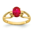 thumbnail image 1 of Solid 14k Yellow Gold 7x5mm Oval Ruby Engagement Ring Size 6, 1 of 2