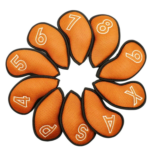 10x Tela de malla Head Cover Protection Calcetines 4 9 P shamjiam Fundas para cabezas de hierros de golf