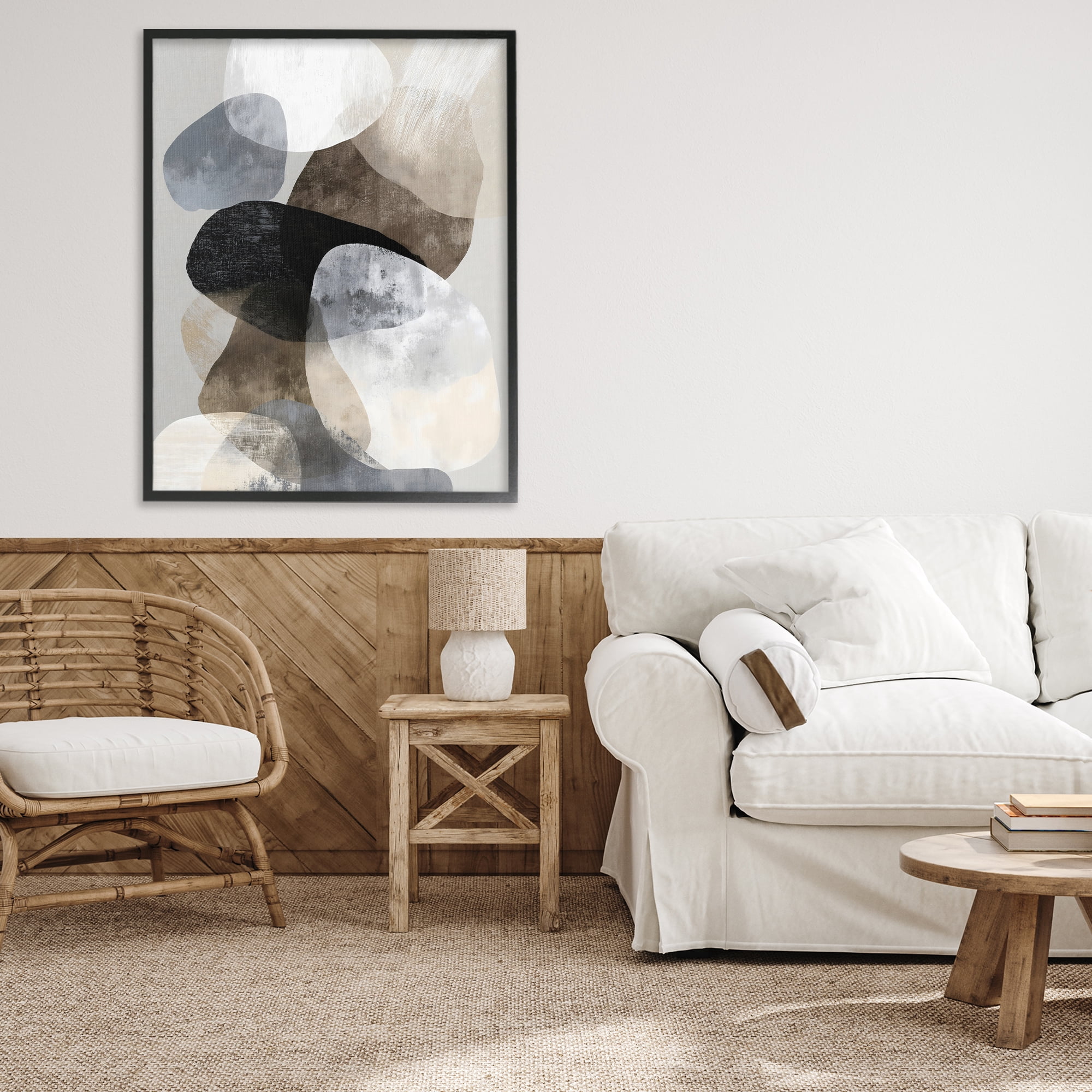 Stupell Industries Thoughts In Muted Layers Black Framed Giclee Art, design by Ink Drop Loft