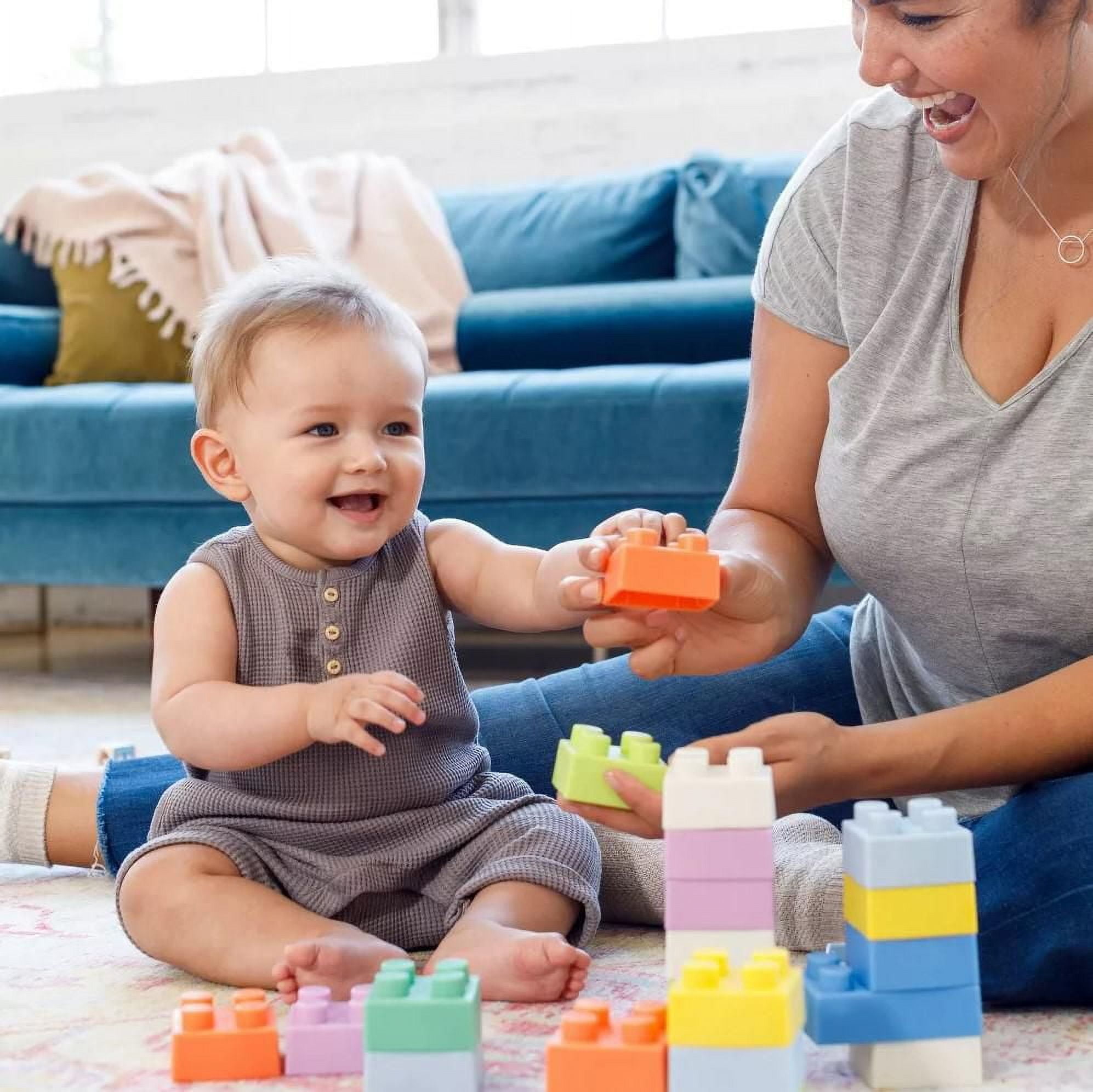 Infantino Super Soft 1st Building Blocks™ - 25 Piece Set, Stackable soft building blocks