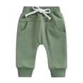 thumbnail image 3 of TinyBloomm Kids Solid Color Casual Pants For Girls And Boys Comfortable Everyday Trousers With Elastic Waist Playful Design, Size 0-6 Months, 3 of 3