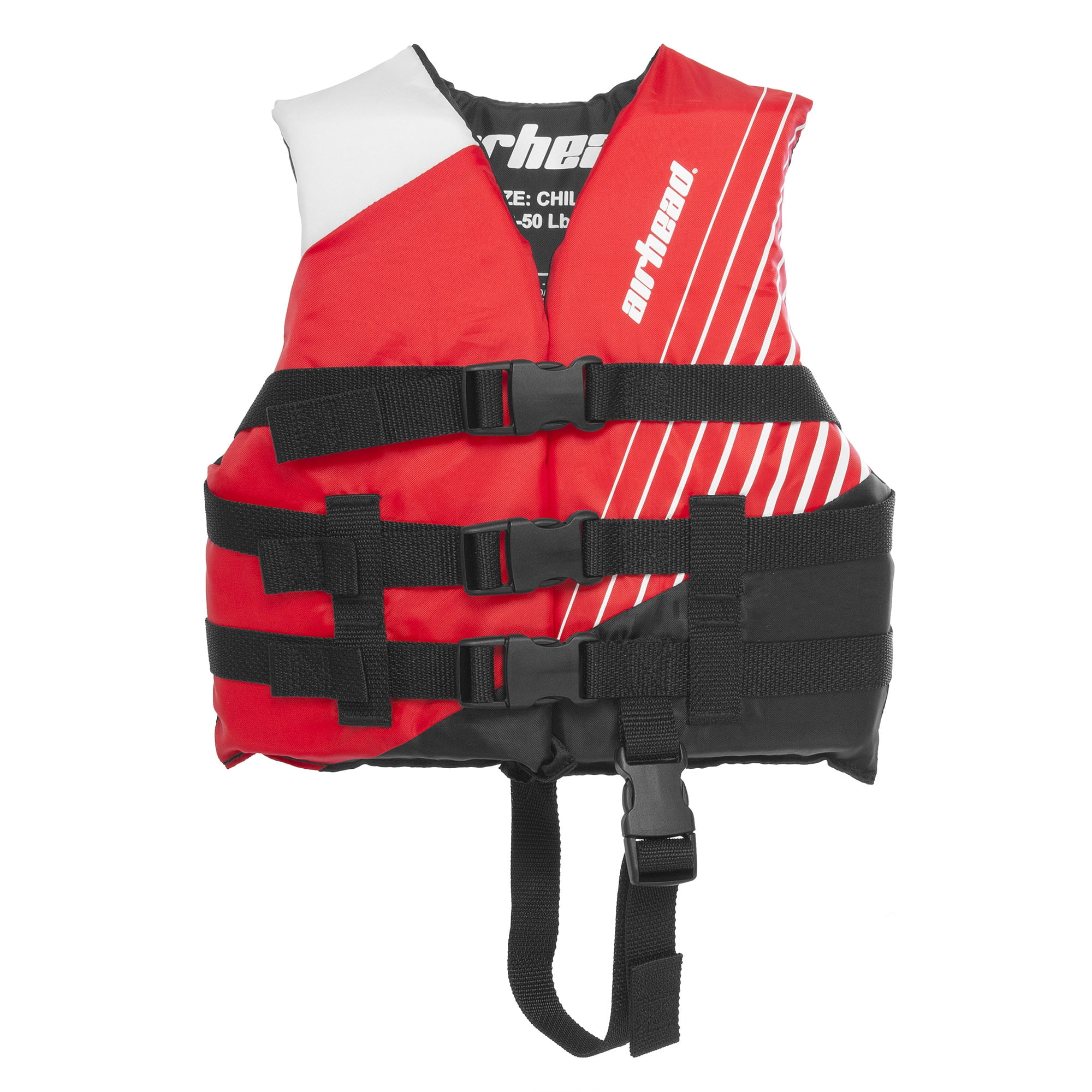 Airhead Ramp Childrens 3050 Lb Boating Tubing Open Sided Red Life Vest
