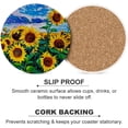 thumbnail image 6 of SKYSONIC Round Drink Coasters 2 Pcs Oil Painting Landscape with Sunflowers Absorbent Ceramic Coaster with Cork Base for Coffee Cups for Home Decor, 6 of 6