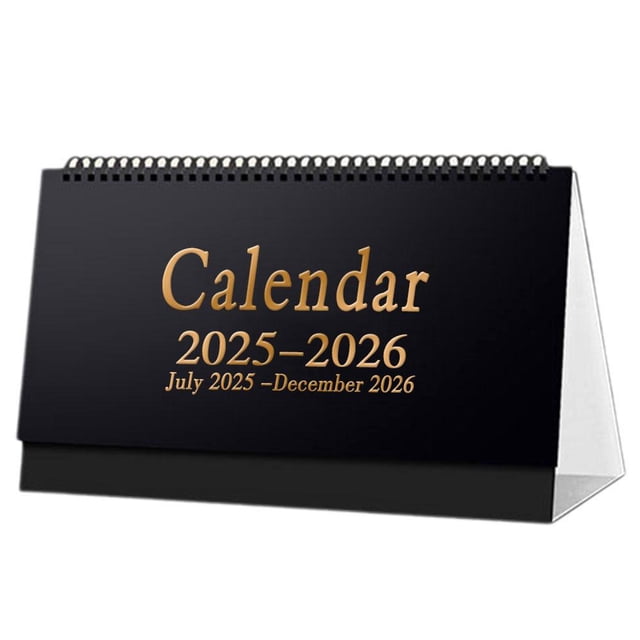TQEHS Calendario de escritorio 2024-2025 con tapa abatible y pegatinas decorativas C2F0