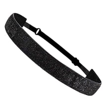 Sparkling Glitter Sports Headband - Non-Slip Elastic Yoga Headwrap for Running Fitness - Black
