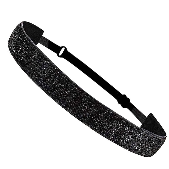 Sparkling Glitter Sports Headband - Non-Slip Elastic Yoga Headwrap for Running Fitness - Black