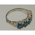 thumbnail image 3 of LBG British Made 10k White Gold Natural London Blue Topaz Womens Eternity Ring - 33 size options - Size 11, 3 of 8