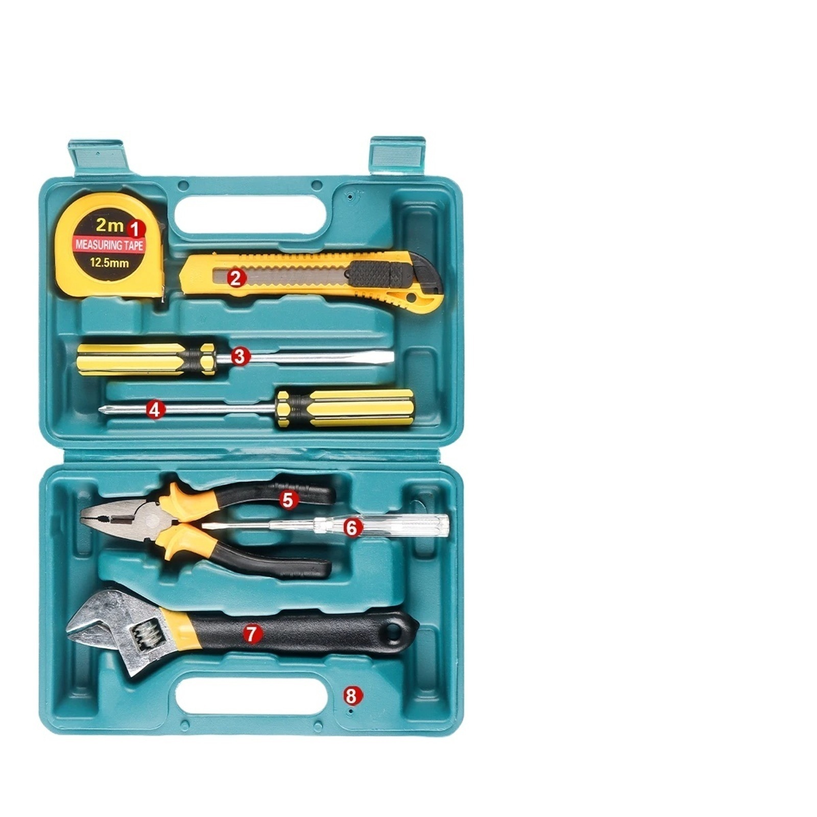 8/9/12/13Piece Tools Set General House Hold Hand Tool Kit with Plastic Toolbox Storage Case Used to Car Repair and Home Repair - Multi-Purpose Tool