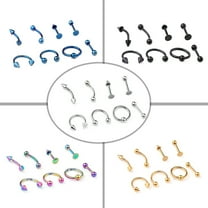 Xinyolin 8Pcs Mixed Style Lip Tongue Eyebrow Nose Ring, Barbell Body Piercing Jewelry