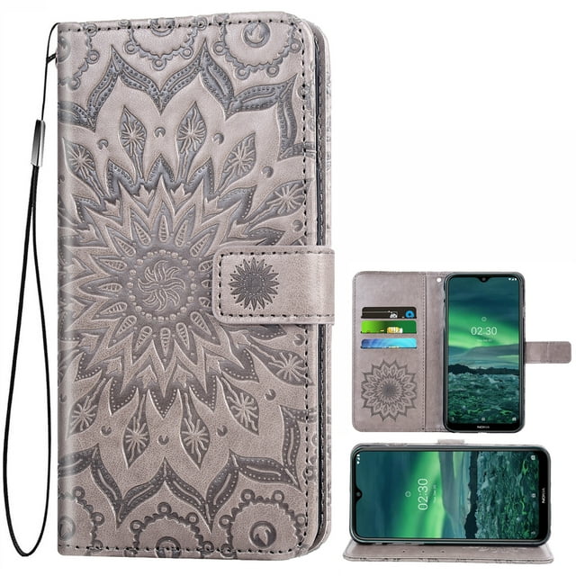 Compatible with Nokia 2.3 Case, PU Leather Nokia 2.3 Wallet Case with RFID Blocking, 2 in 1 Magnetic Detachable Flip Slim Cover Case for Nokia 2.3, Black